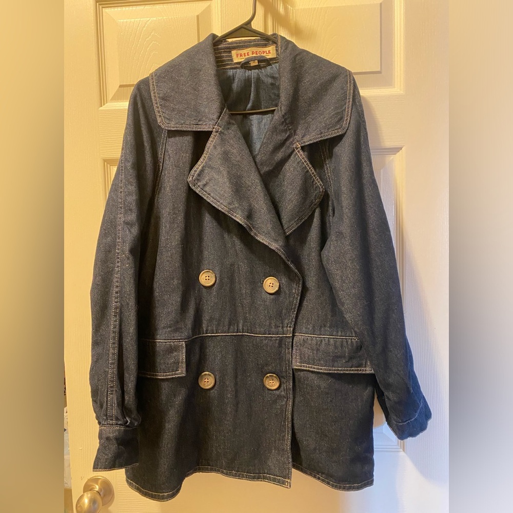 Free People Denim Blazer Small